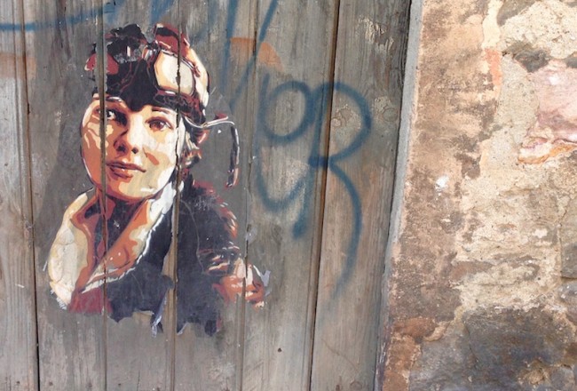 Amelia Earhart in Poble Sec, Barcelona, August 2015 by Bill Sinclair