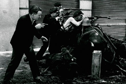 Assault Guards on Carrer Diputació, Barcelona, by Agusti Centelles