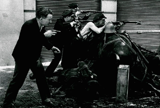 Assault Guards on Carrer Diputació, Barcelona, by Agusti Centelles